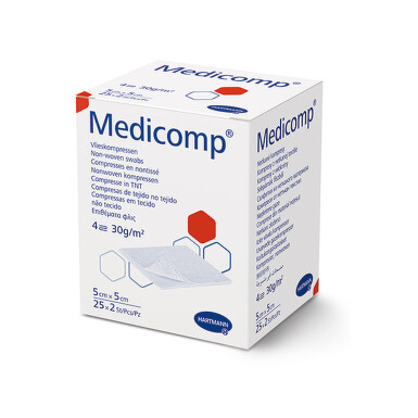 Медикомп компрес нетъкан текстил  стерилен 5см/5см х50 (25х2) 1074 - 6423_Medicomp_sterile_5x5_25x2.jpg
