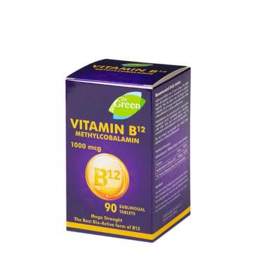 Витамин B12 метилкобаламин таблетки 1000 мкг 90 броя  Dr. Green - 24364_drgreen.png