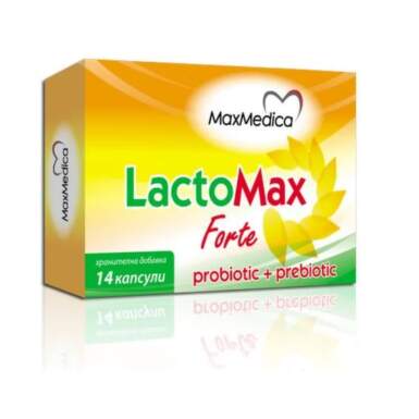 Лактомакс Форте капсули пробиотик и пребиотик за нормална чревна микрофлора х14 - 8027_1 LACTOMAX.png