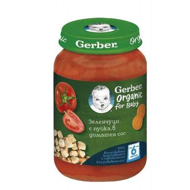 Gerber Organic for baby Храна за бебета Пюре от зеленчуци и пуйка от 6-ия месец, 190g - 11638_Gerber.png