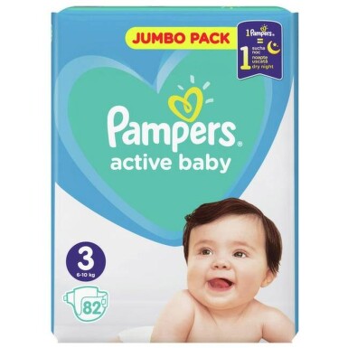 Pampers active baby пелени jp размер 3 / 6-10кг./ x82 - 5730_PAMPERS ACTIVE BABY ПЕЛЕНИ JP РАЗМЕР 3  6-10КГX82.jpg