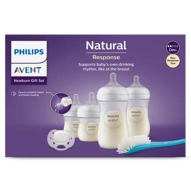 Сет серия Natural Response - бутилки залъгалки и четка Avent - 10973_AVENT.png