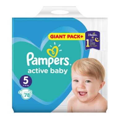 Pampers active baby пелени gpp размер 5 / 11-16кг./ х78 - 5734_PAMPERS ACTIVE BABY ПЕЛЕНИ GPP РАЗМЕР 5 11-16КГ Х78.jpg