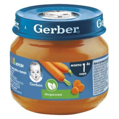 Gerber Храна за бебета Пюре от моркови моето 1-во пюре, 80g, бурканче - 11610_Gerber.png