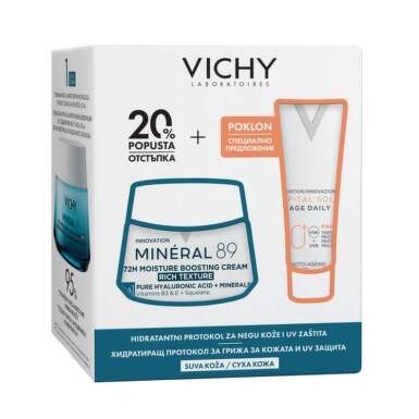Vichy Mineral 89 Rich Богат хидратиращ крем 50 мл + Soleil SPF50+ UV-Age Флуид за лице 15 мл. 230328 - 24173_vichy.png