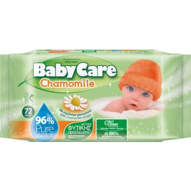 Baby Care Chamomile Бебешки мокри кърпи с екстракт от лайка x72 бр - 24335_baby.jpg