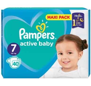 Pampers active baby пелени vpp размер 7 xl / 15+кг./х40 - 5756_PAMPERS ACTIVE BABY ПЕЛЕНИ VPP РАЗМЕР 7 XL 15+КГ.Х40.JPG