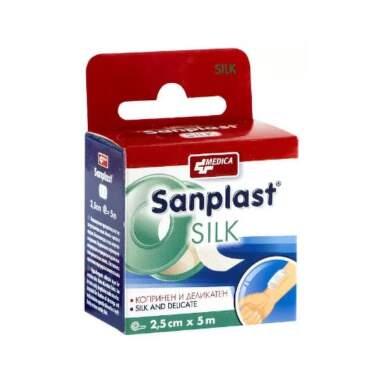 Sanplast silk копринен и деликатен пластир 2,5см/5м - 10868_SANPLAST.png