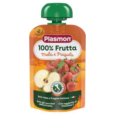 Плодова закуска ябълка и ягода за деца 12М+ 100 гр Plasmon - 11188_PLASMON.png