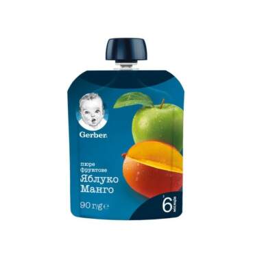 Gerber Natural for baby Пюре от ябълка и манго от 6-ия месец, 80g, пауч - 11602_Gerber.png