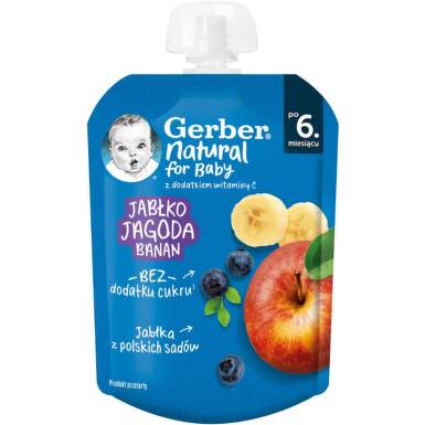 Gerber Natural for baby Храна за бебета Пюре от ябълка и боровинка, 80g, пауч - 11603_Gerber.png