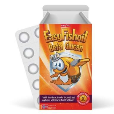 EasyFishoil с Бета глюкан таблетки за дъвчене х 30 - 9087_easyfishoil.png