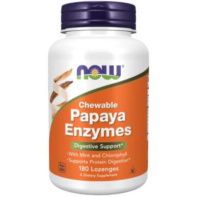 Papaya Enzymes дъвчащи таблетки х180 - 24516_NOW'.png