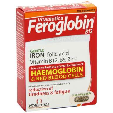Фероглобин  Б12 с Желязо капсули при анемия х30 Vitabiotics - 8082_feroglobin.png