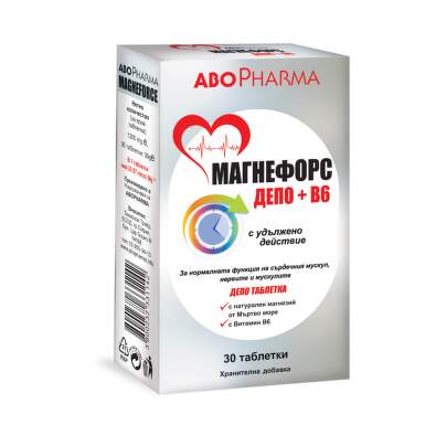 AboPharma Магнефорс Депо Магнезий + Б6 500 мг х 30 таблетки с удължено действие - 25315_magne.png