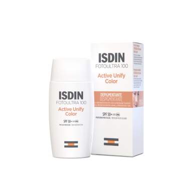 Isdin Fotoultra 100 Active Unify Color Слънцезащитен флуид с депигментиращо действие SPF50+ 50мл - 2988_isdin.png