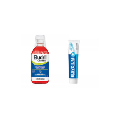 Eludril антибактериална вода за уста 500 мл. + антиплакова паста за зъби 100 мл. - 6291_1.jpg