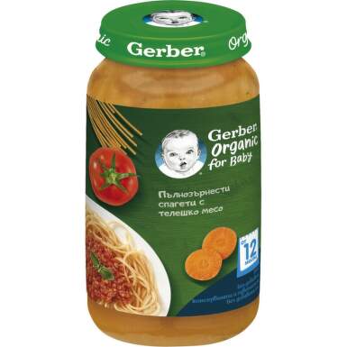 Gerber Organic for baby Храна за бебета Пюре от Спагети с телешко, от 12-тия месец, 250g - 11624_Gerber.png