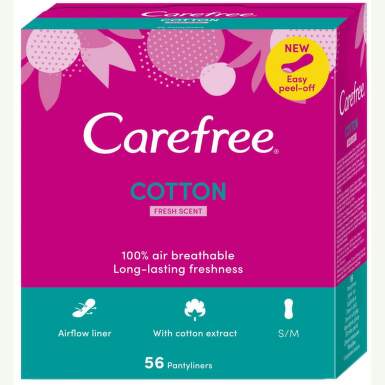 Carefree ежедневни превръзки Cotton Fresh 56 бр. - 24240_carefree.png