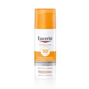 Eucerin oil control оцветен слънцезащитен гел-крем за лице spf50+ светъл, 50мл