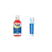 Eludril антибактериална вода за уста 500 мл. + антиплакова паста за зъби 100 мл.