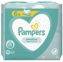 Pampers sensitive бебешки мокри кърпички 6х52