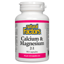 Калций, Магнезий и Витамин D3 капсули за здрави кости и мускули 376мг х90 Natural Factors