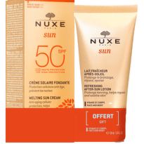 Nuxe Sun деликатен крем за лице SPF 50 + Nuxe Sun освежаващ лосион за след слънце 50 мл