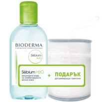 Bioderma sebium H2O мицеларна вода за лице за мазна кожа 250мл+Подарък тампони