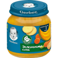 Gerber Храна за бебета Пюре зеленчукова супа моето 1-во пюре, 125g, бурканче