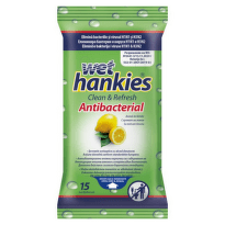 Wet hankies lemon антибактериални влажни кърпи 15