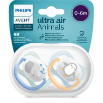 Ортодонтични залъгалки Ultra Air Animals Boy 0-6м. 2бр. Avent