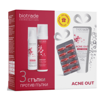 Акне аут активен лосион+хидратиращ крем+подарък acne out oxy wash промо кутия