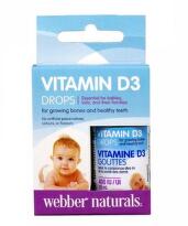 Витамин D3 капки за кости, зъби и имунитет 400IU 15 мл x2 Webber Naturals