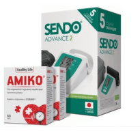 Апарат за кръвно Sendo Advance 2 + Амико капсули за нормално кръвно налягане  x60