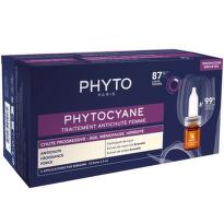Phyto phytocyane терапия против прогресивен косопад при жени, 12 флакона х 5мл.
