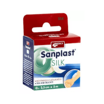 Sanplast silk копринен и деликатен пластир 2,5см/5м