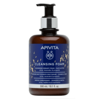 Apivita Cleansing Foam Почистваща и дегримираща пяна за лице и околоочен контур 300 мл.