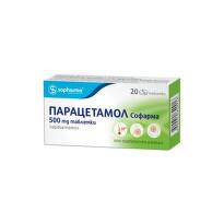 Парацетамол таблетки при висока температура и болки 500мг х20 Sopharma