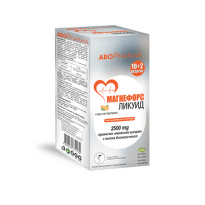 Магнефорс Ликуид Магнезиев цитрат 2500 мг х 10+2 стика с вкус на портокал Abopharma